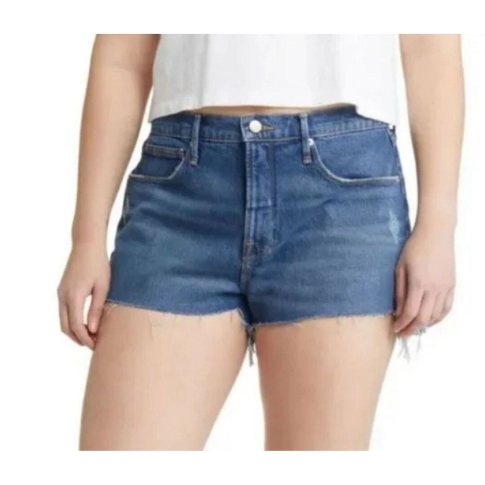 Good American‎ Shorts Good 90s Denim Raw Hem Women | Size 16